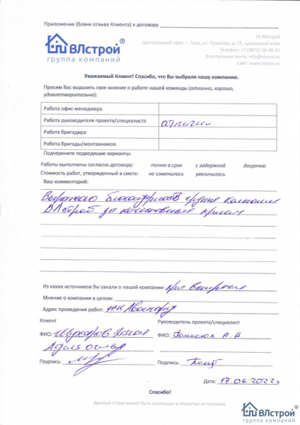 Выражаю признательность сотрудникам